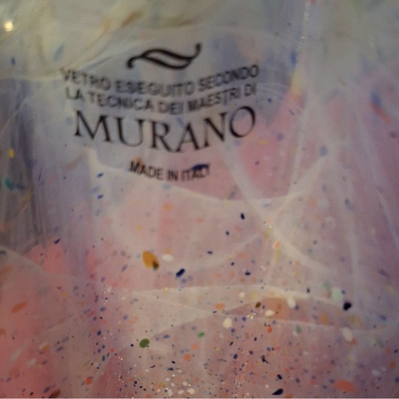 MURANO WHITE SWIRL ART GLASS OVAL BOWL SCALLOPED EDGE GROUND BOTTOM NEW - Picture 4 of 7